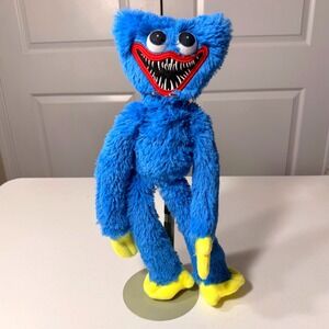 Poppy Playtime Huggy Wuggy Blue Plush Toy Horror Game Velcro Hands 15"